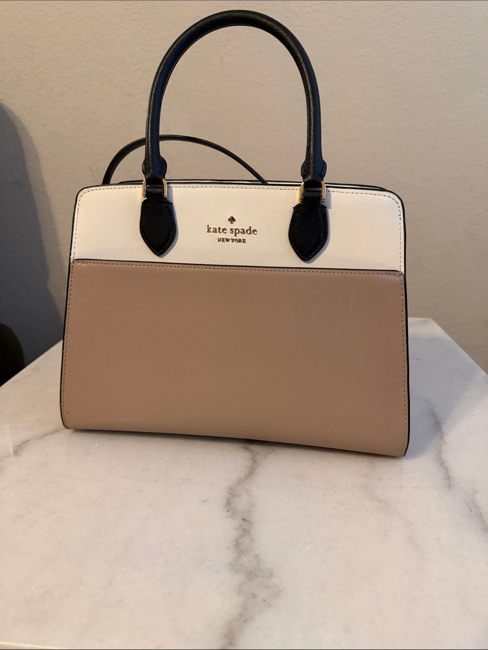 kate spade Cream, Beige & Black Structured Satchel